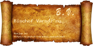 Bischof Varsány névjegykártya